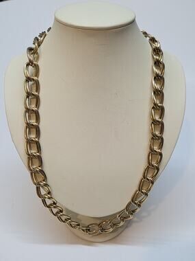 Vintage Gold Tone Chunky Chain Necklace Statement Link Necklace